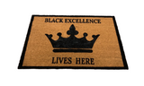 Black Excellence Lives Here Doormat